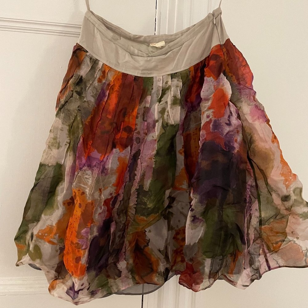 Anthropologie Watercolor Skirt